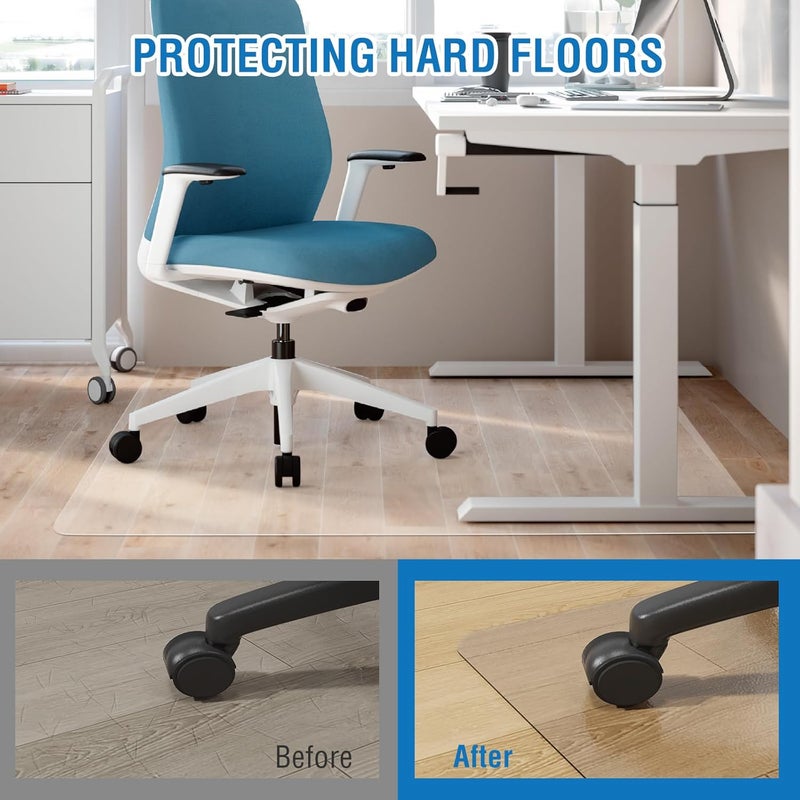 FUNMAT Clear Chair Mat, 36" x 28" Office Chair Mat for Hard Floors, Floor Protector Desk Mat for Gaming Chair, Vinyl Floor Mat for Home Office Kichen Living Room, Not for Carpet - Image 5